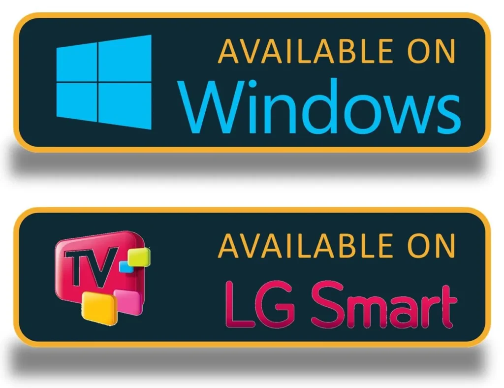 Windows PC and LG Smart TV compatible with Guru IPTV IPTV service.